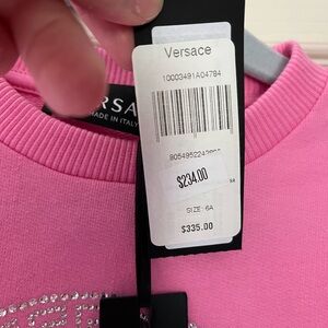 Versace CRYSTAL MEDUSA KIDS SWEATSHIRT. Pink size 6A. Brand new with tags.